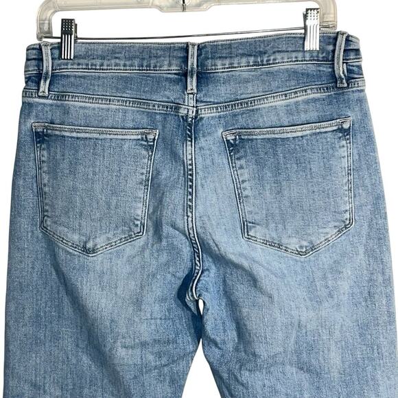 FRAME Le High Straight Jeans Aura Wash Size 29 Raw Hem Organic Cotton - Picture 4 of 9